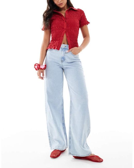 JJXX Blue Tokyo High Waisted Wide Leg
