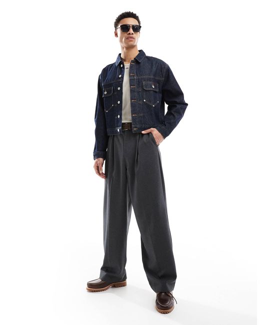 Cotton On Blue Cotton On Denim Worker Jacket for men
