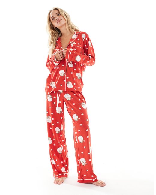 Petite - pyjama Loungeable en coloris Red