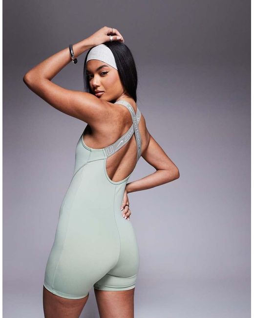 Nike Gray Nike Pro Training Gym Life Swoosh Unitard