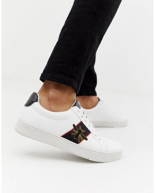River Island White Sneakers With Bee Embroidery for men