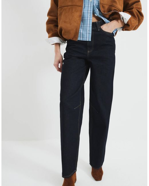 Jean bouffant - foncé délavé River Island en coloris Blue