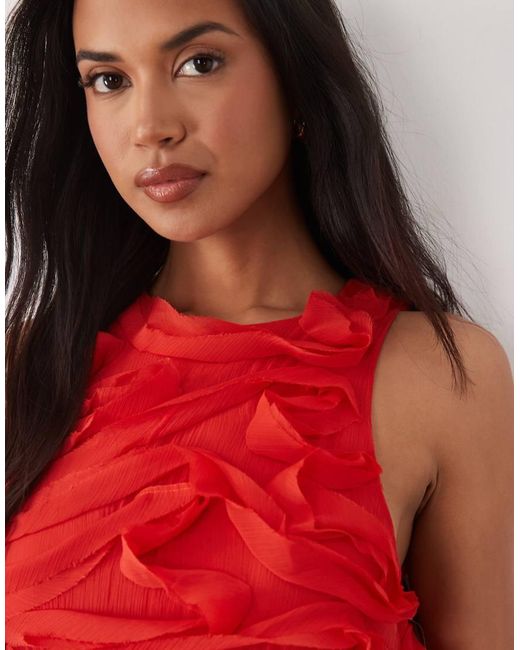 ASOS Red Sleeveless Maxi Dress With Tendril Details