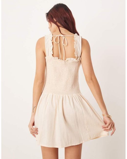 esmé studios Natural Esmee Mini Button Down Beach Dress