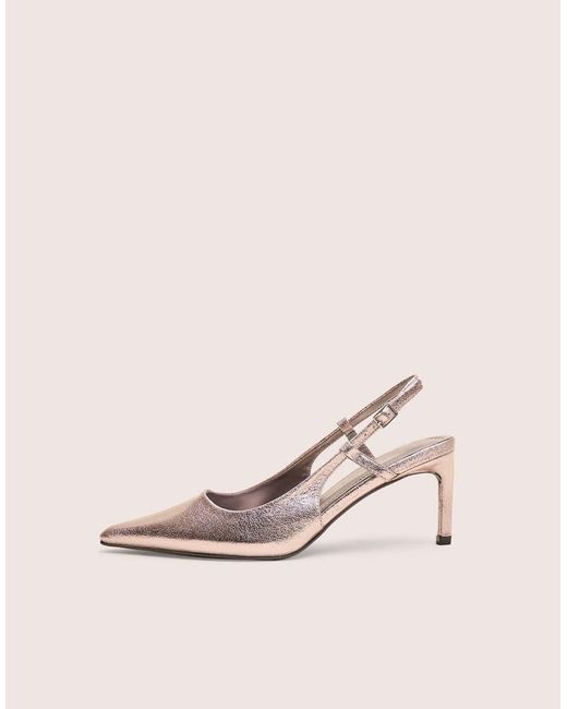 Public Desire Natural Salsa Cracked Sling Back Pointed Toe Heels