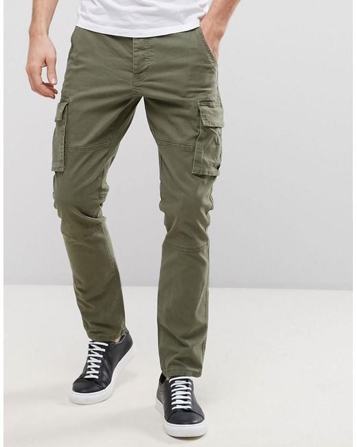 Only & Sons Green Cargo Pant In Slim Fit for men