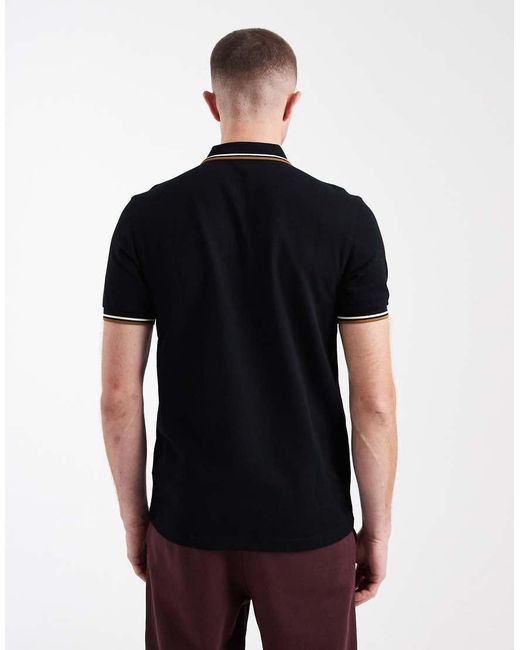 Fred Perry Blue Twin Tipped Logo Polo Shirt for men
