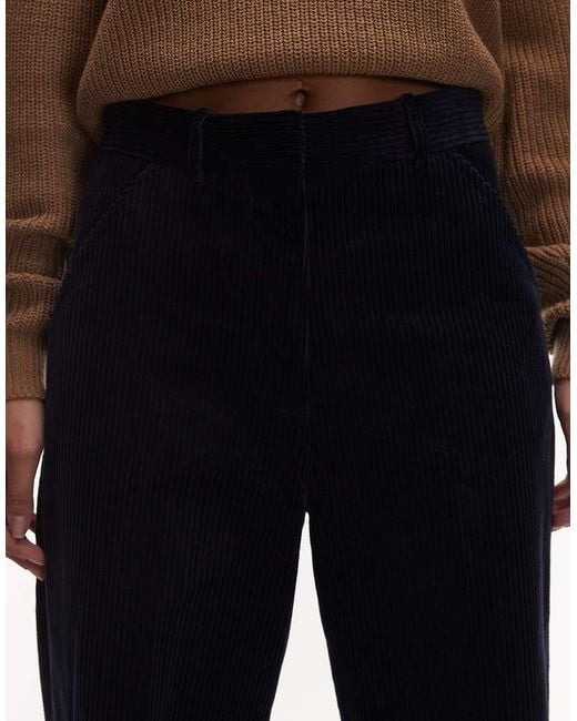 ARKET Black Wide Leg Cord Pants With Tailored Waistband