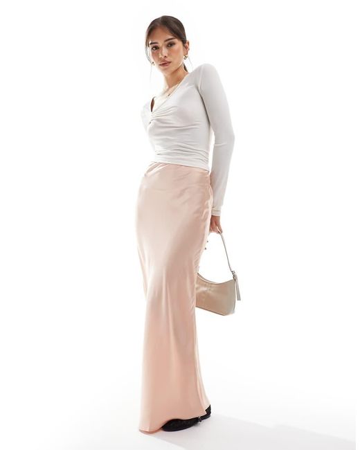 Glamorous White Bias Cut Midi Skirt