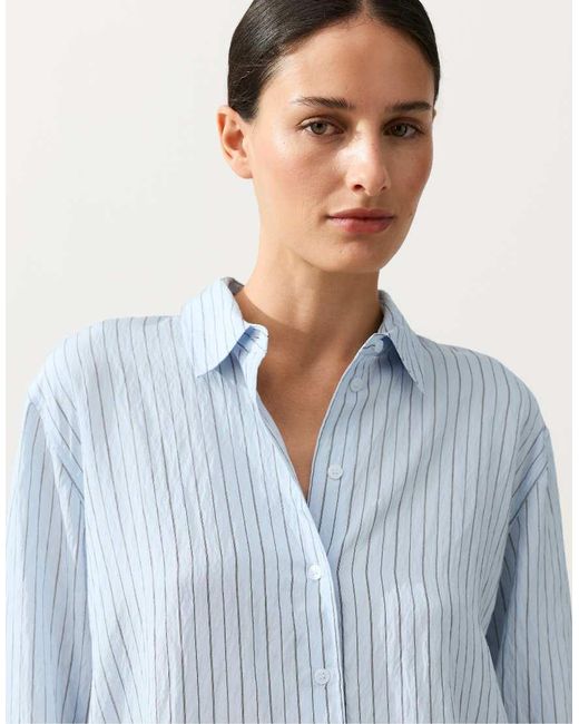 Oysho Blue Regular Striped Shirt