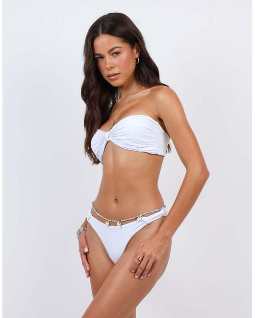 SIMMI White Knot Detail Bikini Bottoms