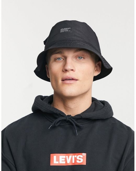 Cappello da pescatore con tasca di Levi's in Black da Uomo