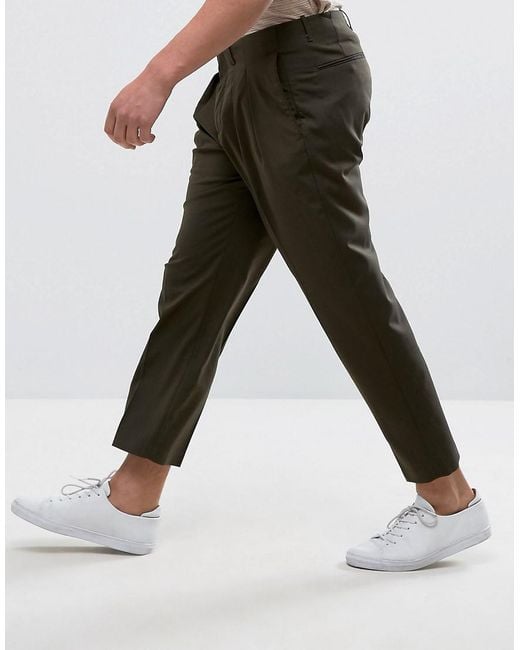 Buy MAN Olive Green Pisa Slim Fit Solid Regular Trousers online   Looksgudin