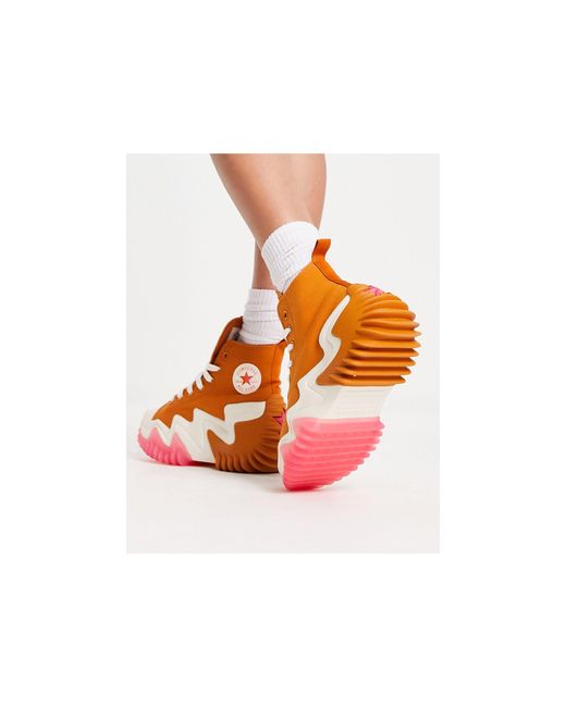 Converse Run Star Motion Hi Trainers in Orange | Lyst