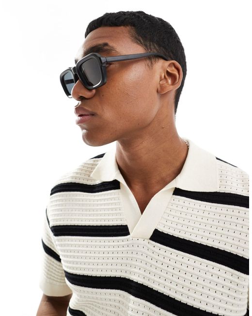 ASOS Black Square Sunglasses for men