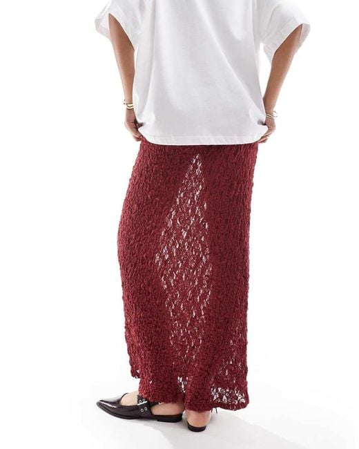 ASOS Red Lace Maxi Skirt