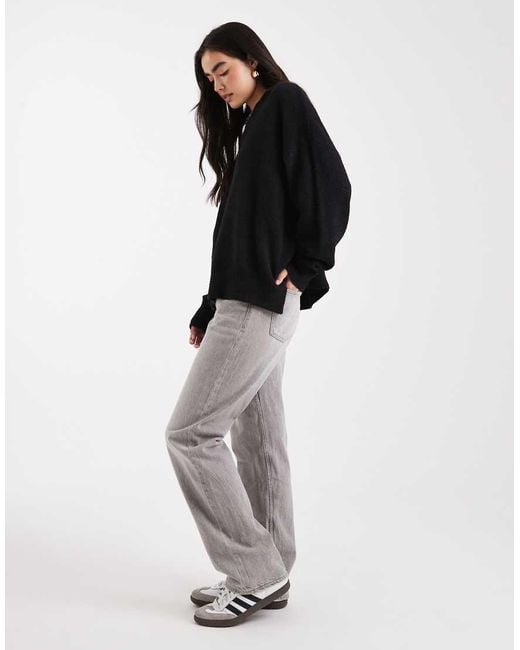 ASOS Black Oversized Super Soft V Neck Jumper