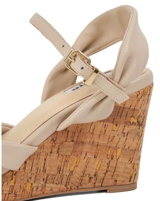 Dune Natural Kander Wedged Sandal