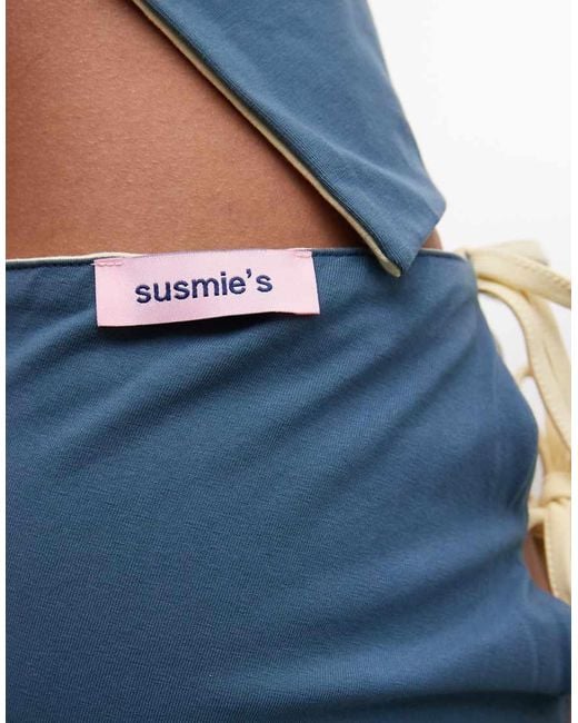 Susmie's Natural Bora Reversible Mini Skirt With Tie Side