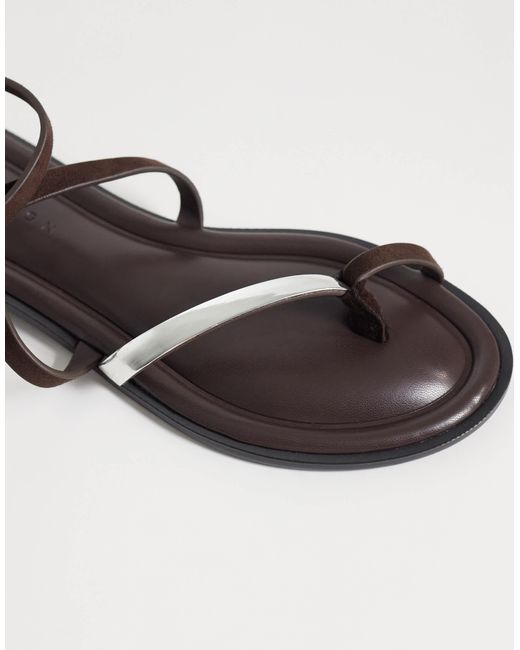 ASOS Metallic Florence Toe Loop Strappy Sandals
