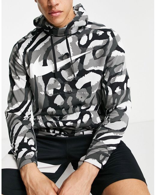 Nike Sport Clash All Over Animal Print Hoodie in Black for Men Lyst