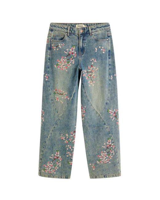 Desigual Blue Floral Jeans