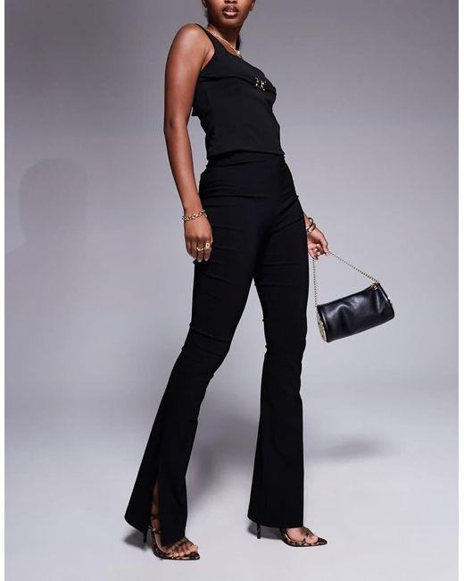 Vesper Blue Wide Leg Flared Trousers