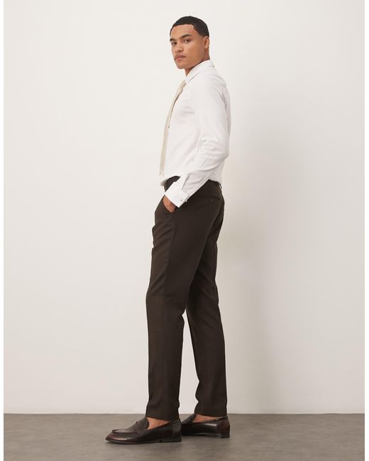SELECTED – slim-fit-hose aus wollmix in Natural für Herren