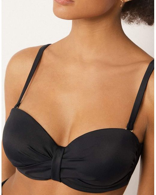 Calzedonia Black Fuller Bust Bandeau Bikini Top Premium Sculpt