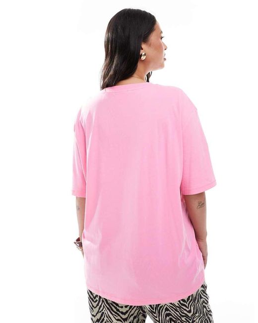 Camiseta Extragrande Con Estampado Gráfico "Milan" De ONLY de color Pink