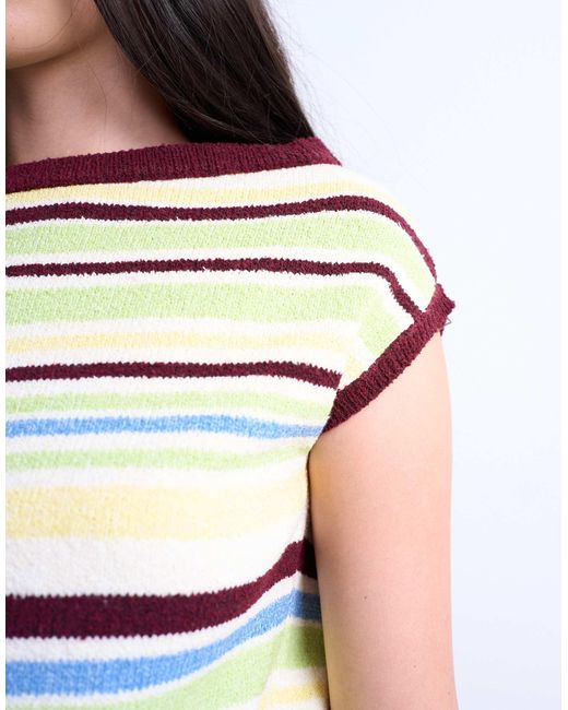 TOPSHOP Multicolor Knitted One Shoulder Top