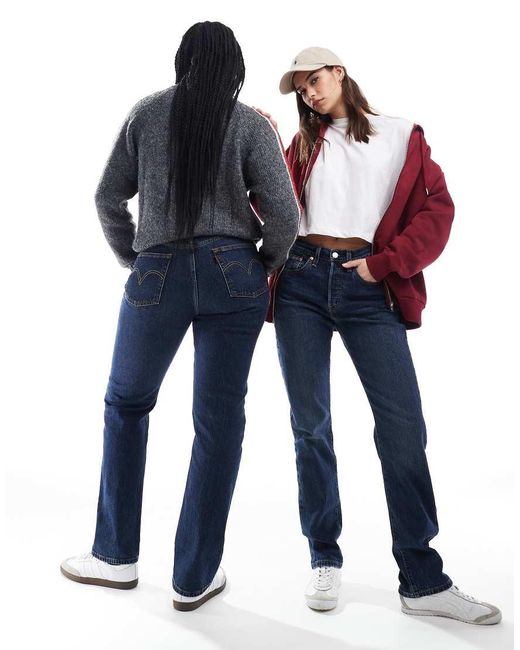 Vaqueros Azules De Corte Recto Con Lavado Oscuro 501 Original De -Azul Marino Levi's de color Blue