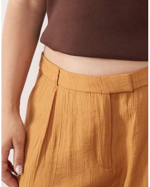 ASOS Brown Asos Design Curve Crinkle Mensy Trouser
