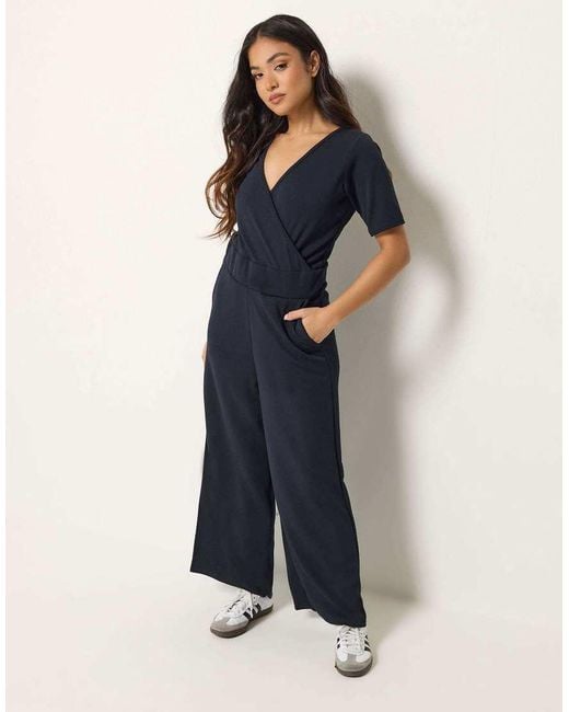 PixieGirl Blue Petite Wide Leg Jumpsuit