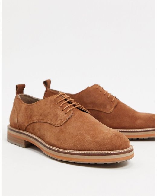 Burton – Robuste Derby-Schuhe aus hellbraunem Wildleder in Brown für Herren