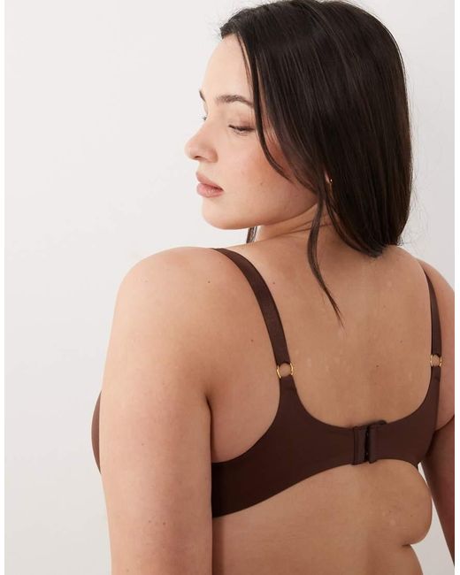 ASOS Brown Asos Design Curve Carla Smoothing Underwire Bra