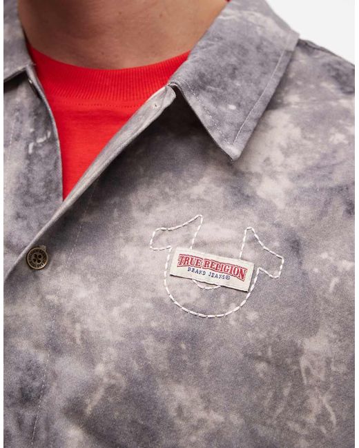 True Religion Gray Boxy Shirt Co-ord for men