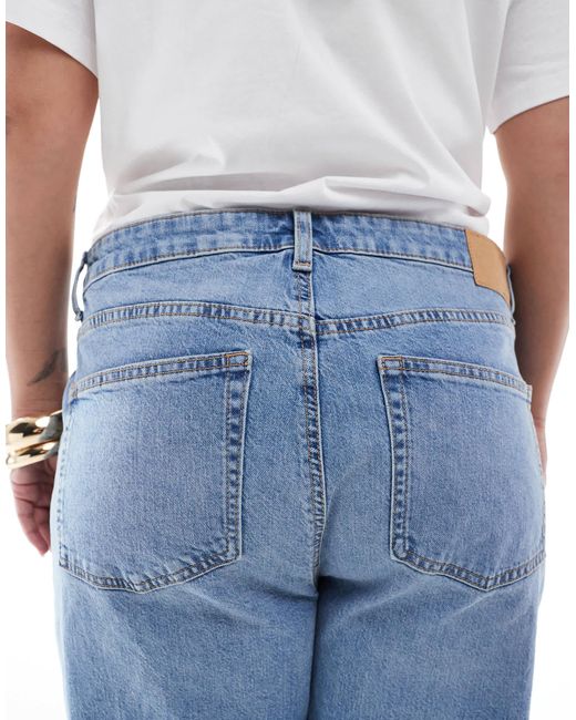 ASOS Blue Asos Design Curve Comfort Stretch Straight Leg Jeans
