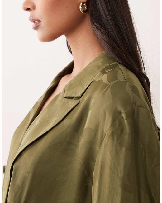 ARMANI EXCHANGE Green Floral Jacquard Co-ord Blazer