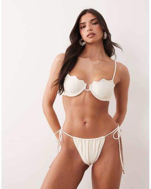 South Beach Brown Scallop Underwire Bikini Top