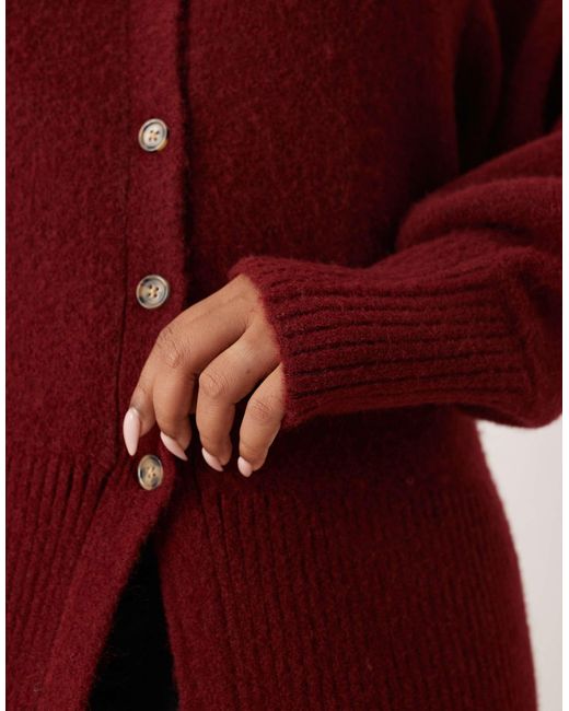 ASOS Red Asos design curve – longline-strickjacke aus flauschigem garn