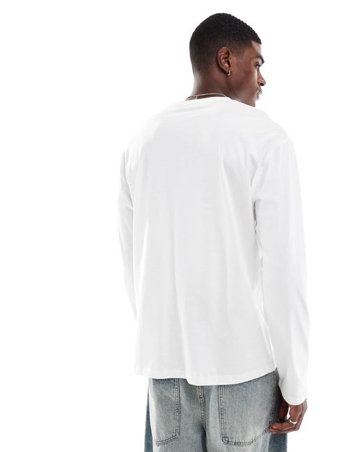 ASOS White Essential Relaxed Long Sleeve T-shirt for men