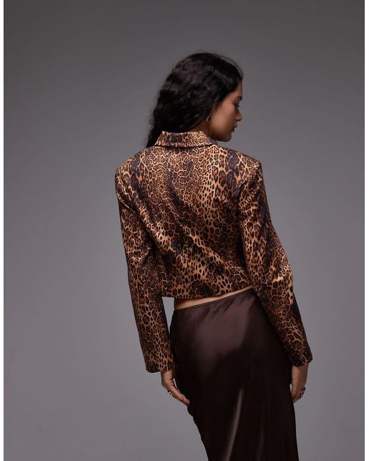ASOS Brown Neat Fit Cropped Collared Jacket