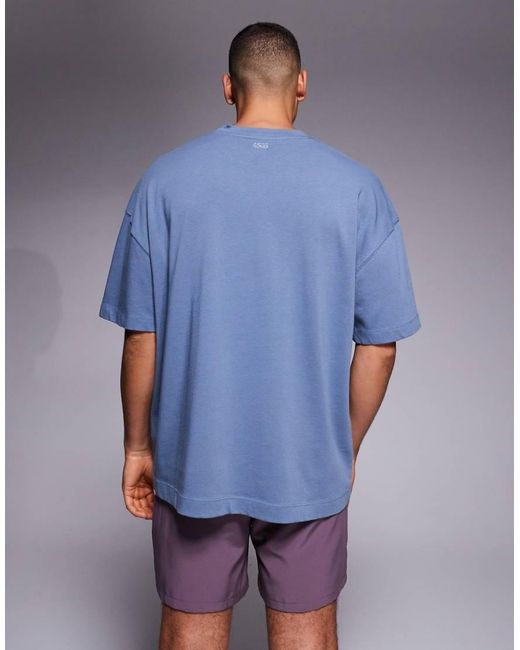 4505 Blue Icon Heavyweight Cotton Oversized T-shirt With Quick Dry Finish for men