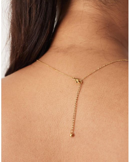 ASOS Brown Asos Design Curve Waterproof Stainless Steel Necklace With Knot Pendant