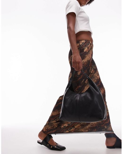 & Other Stories Black Small Leather Tote Bag
