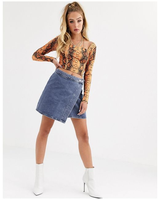 denim wrap skirt