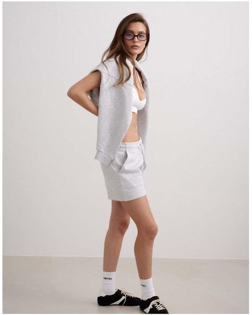 Aim'n Gray Light Melange Script Sweat Shorts
