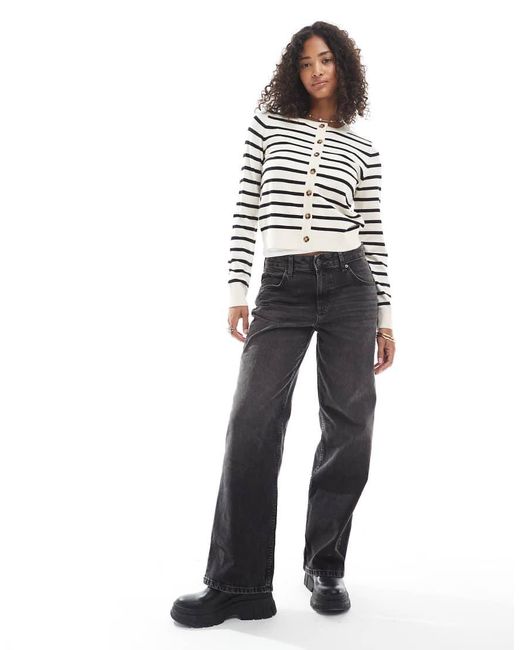 Vero Moda White Soft Knitted Button Up Cardi