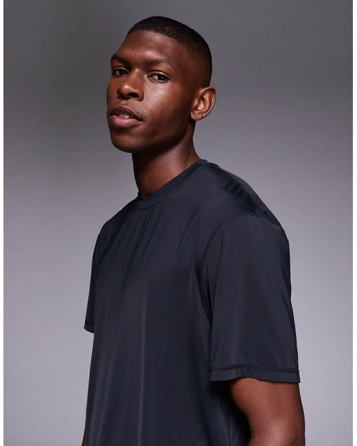 4505 Blue Quick Dry Nylon Performance Mesh Oversized Running T-Shirt for men